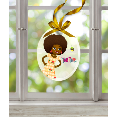 Ms. Tab & Lenny Glass Ornament/Suncatcher