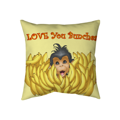 I LOVE YOU BUNCHES! "Outstretched" Throw Pillow - Two-Sided Spun Polyester (Insert included) - Assorted Sizes (14x14, 16x16, 18x18, 20x20, 26x26)