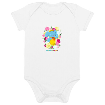 Bubbles & Friends Mothers Day Flowers Organic Cotton Onesie