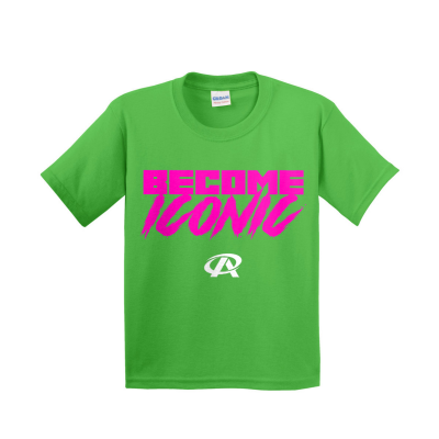 BECOME ICONIC pink text Youth T-Shirt