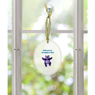 Purple Panda Glass Ornament