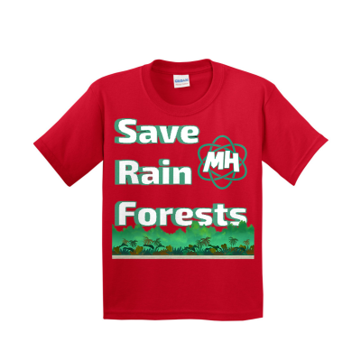 METEOHEROES "Save Rain Forests" UNISEX YOUTH Heavy 100% Cotton T-Shirt