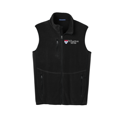 Wharton WG'86 Classic Logo "With" (the Apostrophe) Men's Fleece Full-Zip Vest