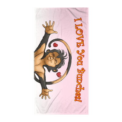 I LOVE You Bunches! With OutStretched Arms Beach Towels (Microfiber)