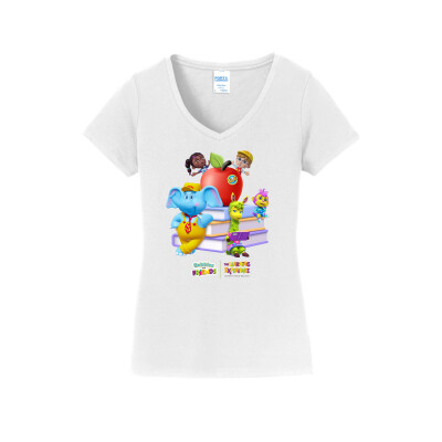 Bubbles & Friends BTS Books Womens V-Neck Tee