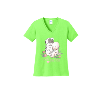 Kewpie® Best Friends - Port & Company® Ladies Core Cotton V-Neck Tee
