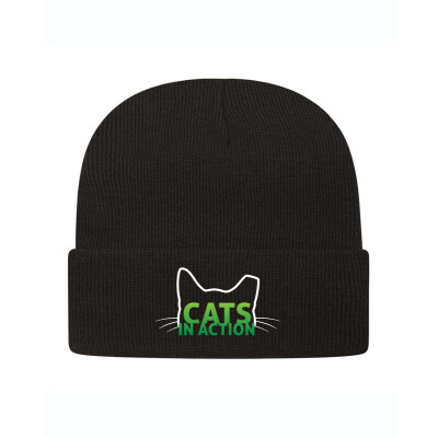 Cats in Action Knit Winter Hat