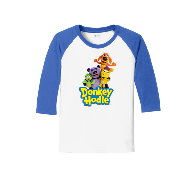 Donkey Hodie and Her Pals Youth Raglan Baseball Tee