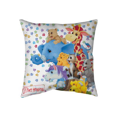 Li'L PET HOSPITAL "White Paw Group" Throw Pillow - Two-Sided Spun Polyester (Insert included) - Assorted Sizes (14x14, 16x16, 18x18, 20x20, 26x26)