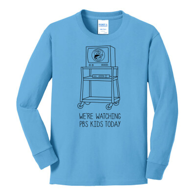 "Watching PBS KIDS" Port and Company Youth Long Sleeve Tee