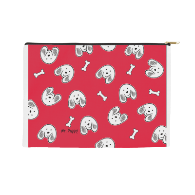 Mr Puppy Red Pouch pattern design (8.5" X 6")
