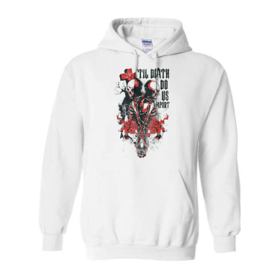 Til Death Do Us Apart skull illustration Men's Pullover Hoodie
