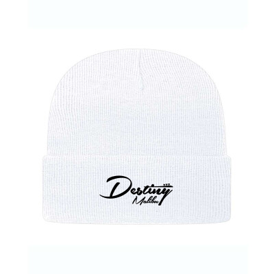 Destiny Malibu Knit Beanie with Cuff - Printed Black Logo