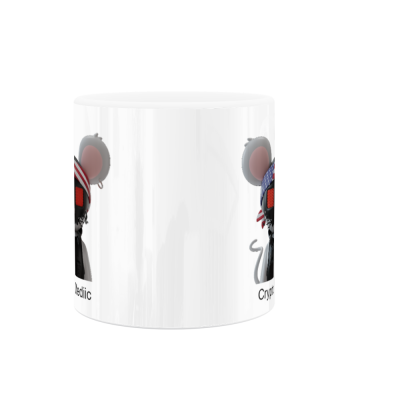 MICE #90 11oz White Ceramic Mug (WITH TEXT) cryptomediic