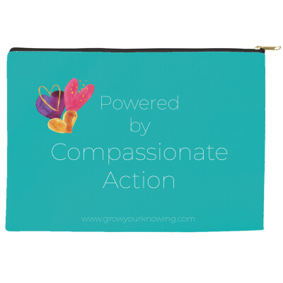 Powered by Compassionate Action- Accessory Pouch 8.5” X 6”
