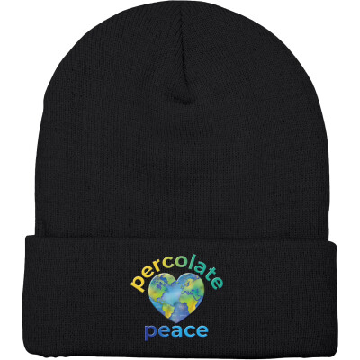 Percolate Peache Adult Cuffed Knit Beanie - Printed