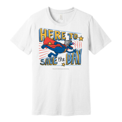 Grover Here to Save the Day Adult T-Shirt
