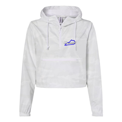 MR KY Women's Embroidered Lightweight Pullover Crop Windbreaker