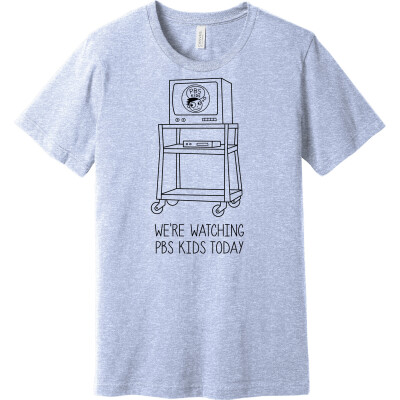 "Watching PBS KIDS" Unisex Heather CVC Short Sleeve Tee
