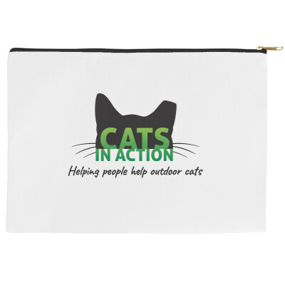 Cats in Action Accessory Pouch with Zipper  (8.5" X 6")