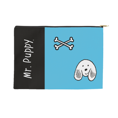 Mr Puppy Blue/Bones II Accessory Pouch with Zipper  (8.5" X 6")