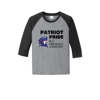 Port and Company Youth Unisex 3/4 Sleeve Raglan Tee or Similar