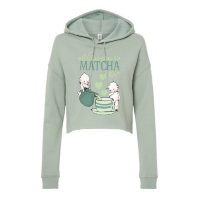 Kewpie® - I Love You So Matcha / Independent Trading Co. - Women’s Lightweight Cropped Hooded
