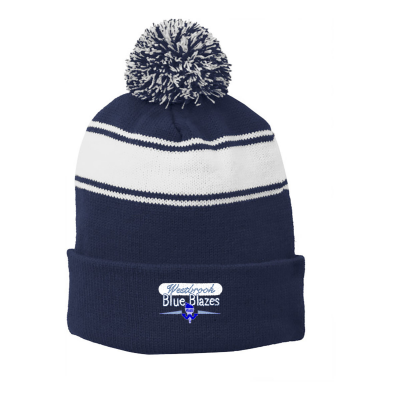 WHS Embroidered Sport-Tek® Stripe Pom Pom Beanie