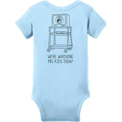 "Watching PBS KIDS" Infant Short Sleeve Baby Rib Bodysuit