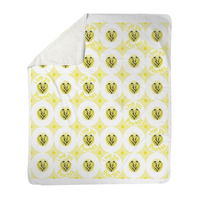 I LOVE You Bunches! Banana Print Fleece Blanket - Sherpa (50" x 60")