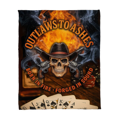 Outlaws to Ashes Fleece Blanket - Coral - Medium (50" x 60")