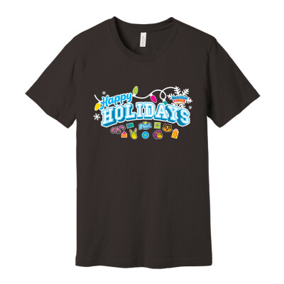 Bubbles & Friends Holiday Happy Holidays Unisex Short Sleeve Tee