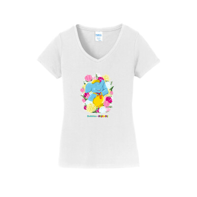 Bubbles & Friends Mothers Day Flowers Women's V-Neck T-Shirt