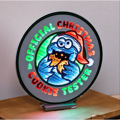 Cookie Monster Christmas Cookie Tester LED Infinity Light - 16”