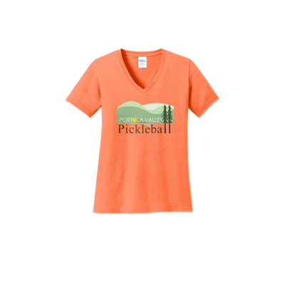 Port & Company® Ladies Core 50/50 Cotton Poly V-Neck Tee or Similar