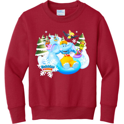 Bubbles & Friends Holiday Snow Children's Fleece Crewneck Sweatshirt