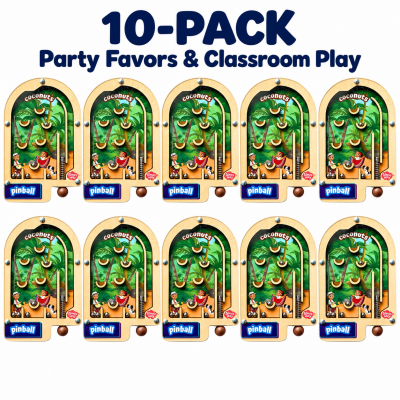 Alma’s Way™ Mini Wooden Pinball Games – Coconuts Party Favor & Classroom Pack of 10
