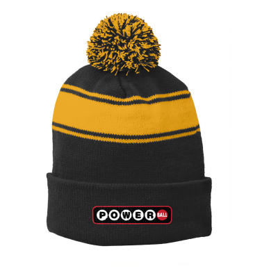 Embroidered Stripe Pom Pom Beanie or Similar (JRM22)