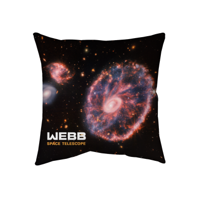 Cartwheel Galaxy (NIRCam and MIRI Composite Image) Throw Pillow 