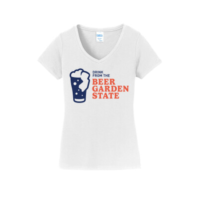 Women's Beer Garden State V-Neck Tee