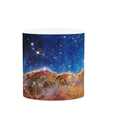 “Cosmic Cliffs” in the Carina Nebula (NIRCam Image) 11oz White Ceramic Mug