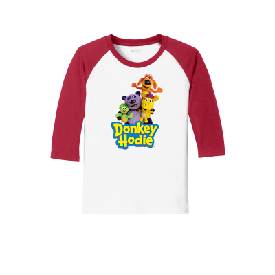 Donkey Hodie and Her Pals Youth Raglan Baseball Tee