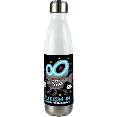 Jorge Guiterrez Autism in Entertainment Art 17oz/500ml Stainless Steel Insulated Water Bottle - White