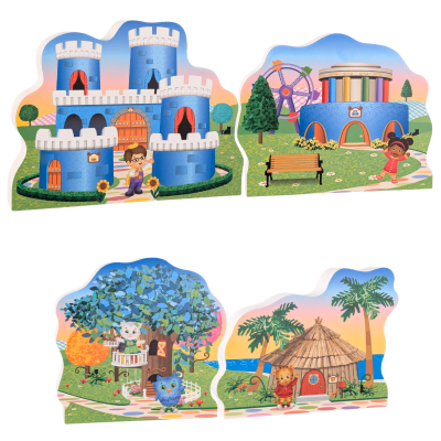 Daniel Tiger Neighborhood Wooden Village - Complete Set (4 Pieces)
