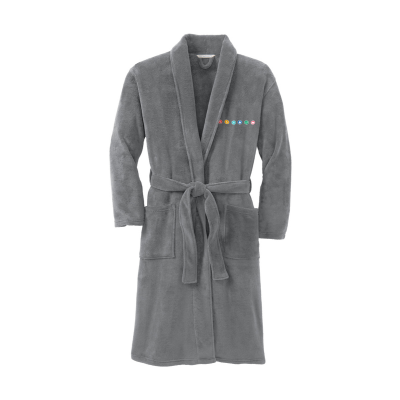 METEOHEROES "Power Up" ADULT  UNISEX Embroidered Plush Microfleece Shawl Collar Robe