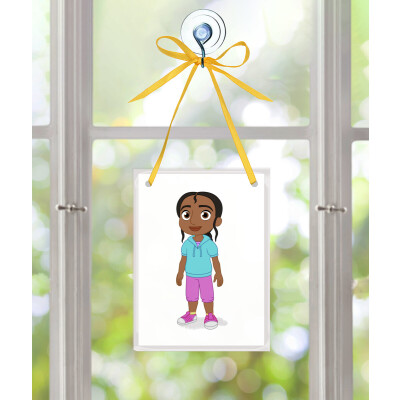 Rafia Glass Ornament - Rectangle