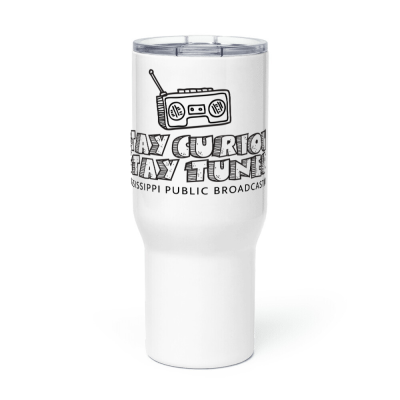 Stay Curious Travel Mug with a Handle