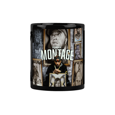 11oz Black Ceramic Montage Mug