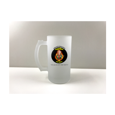 Frosted Glass NogginBlast! Hot Sauce Beer Stein