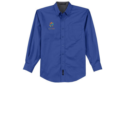 Embroidered Long Sleeve Button Down Oxford Shirt